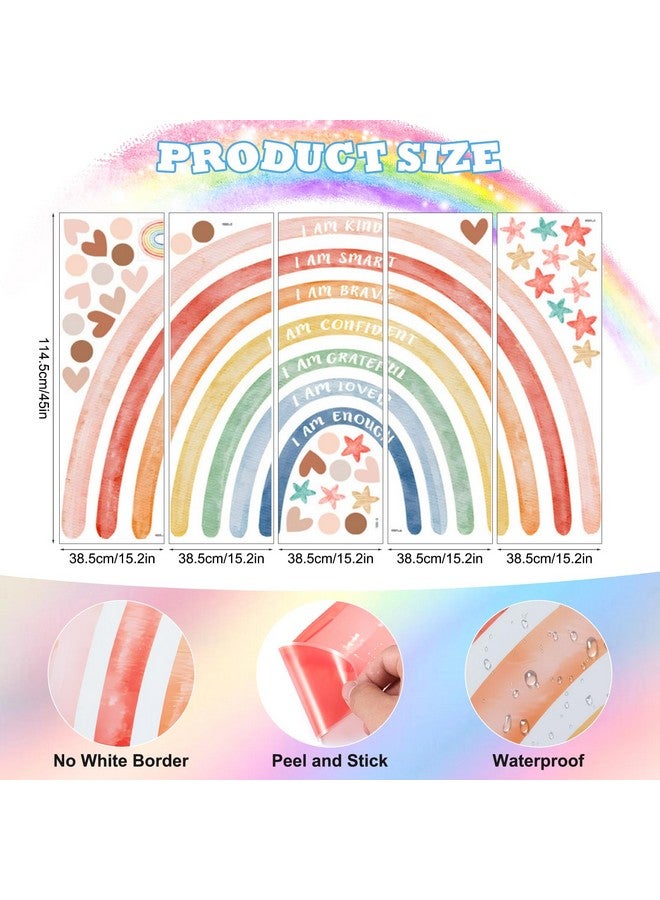 CODOHI Watercolor Large Rainbow Wall Decal with Inspirational Quote 76x45'' Peel and Stick Rainbow Wall Stickers, Waterproof Decal for Girls, Kids Bedroom, Classroom, Nursery - Playroom Wall Decals - Image 2