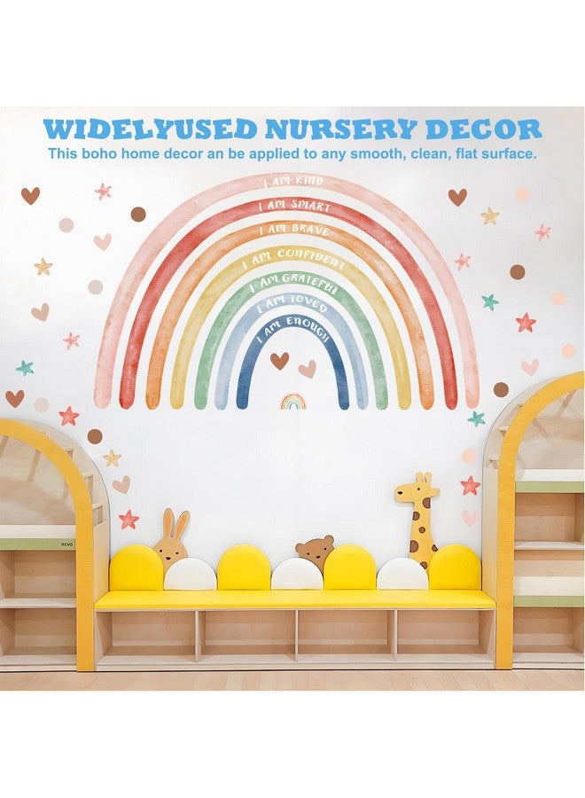 CODOHI Watercolor Large Rainbow Wall Decal with Inspirational Quote 76x45'' Peel and Stick Rainbow Wall Stickers, Waterproof Decal for Girls, Kids Bedroom, Classroom, Nursery - Playroom Wall Decals - Image 4