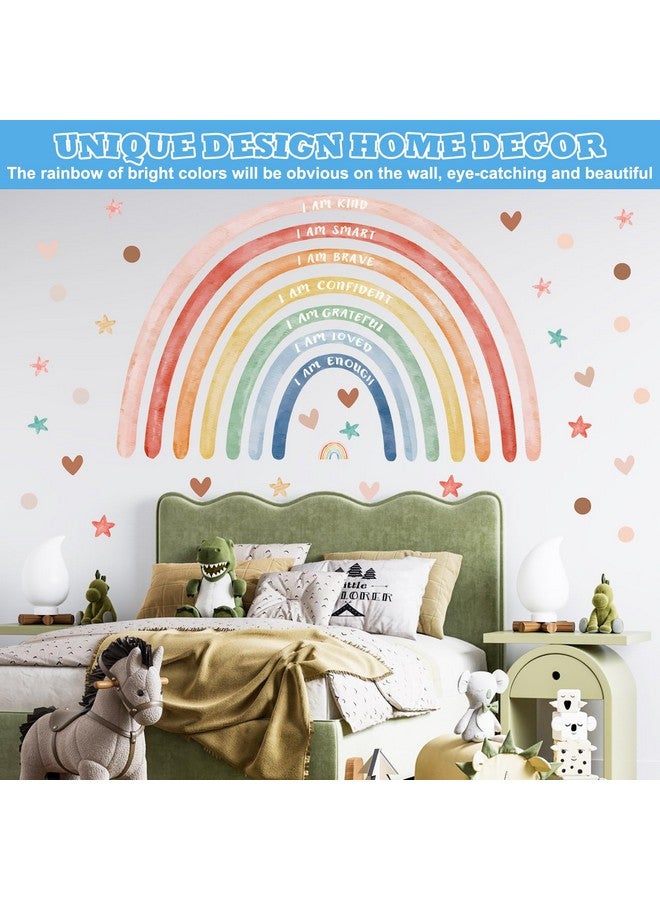 CODOHI Watercolor Large Rainbow Wall Decal with Inspirational Quote 76x45'' Peel and Stick Rainbow Wall Stickers, Waterproof Decal for Girls, Kids Bedroom, Classroom, Nursery - Playroom Wall Decals - Image 5