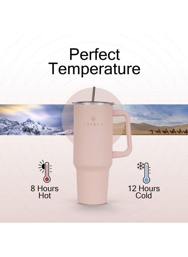 SOLARA Elixir 1200ml Insulated Tumbler with Straw and Lid, Sipper Water Bottle for Adults, Tumbler Bottle, 40oz Stainless Steel Tumblers for Hot and Cold, Coffee Travel Mug, Office, Dusky Pink - Image 5
