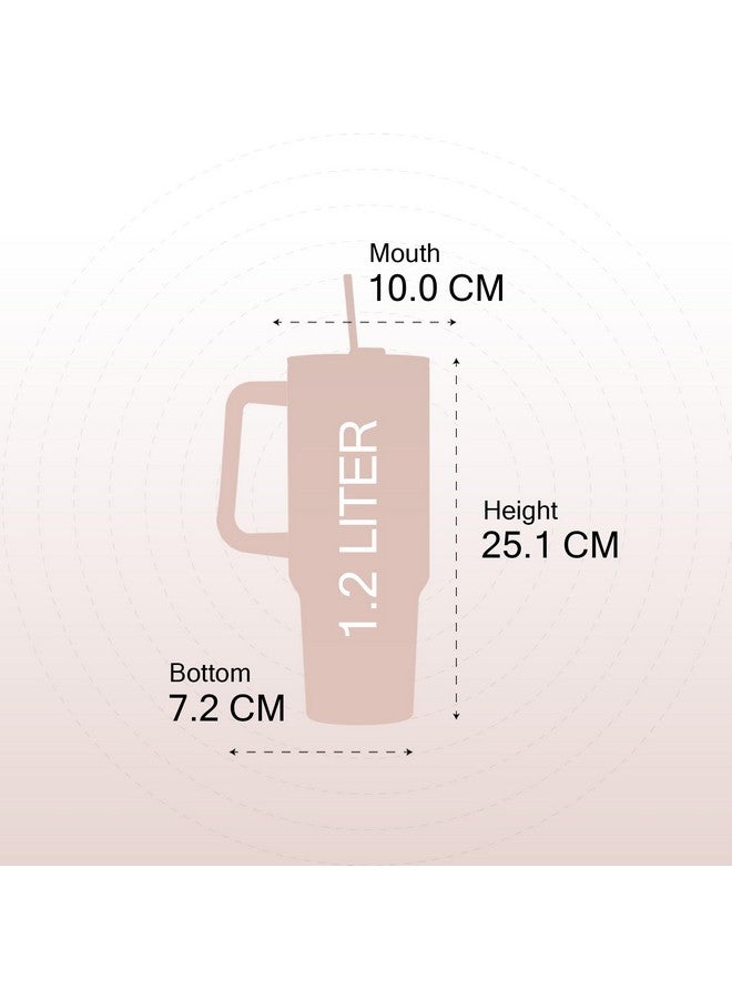 SOLARA Elixir 1200ml Insulated Tumbler with Straw and Lid, Sipper Water Bottle for Adults, Tumbler Bottle, 40oz Stainless Steel Tumblers for Hot and Cold, Coffee Travel Mug, Office, Dusky Pink - Image 4