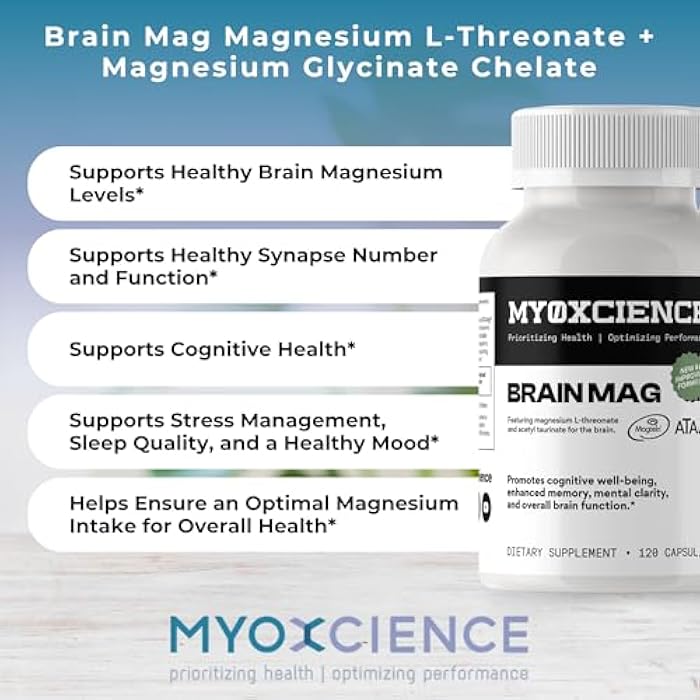 MYOXCIENCE Magnesium L-Threonate + Mag Acetyl-Taurate (ATA Mag) + Mag Glycinate | Promotes Cognitive Well-Being, Enhanced Memory, Mental Clarity and Overall Brain Function | 120 Capsules - Image 5