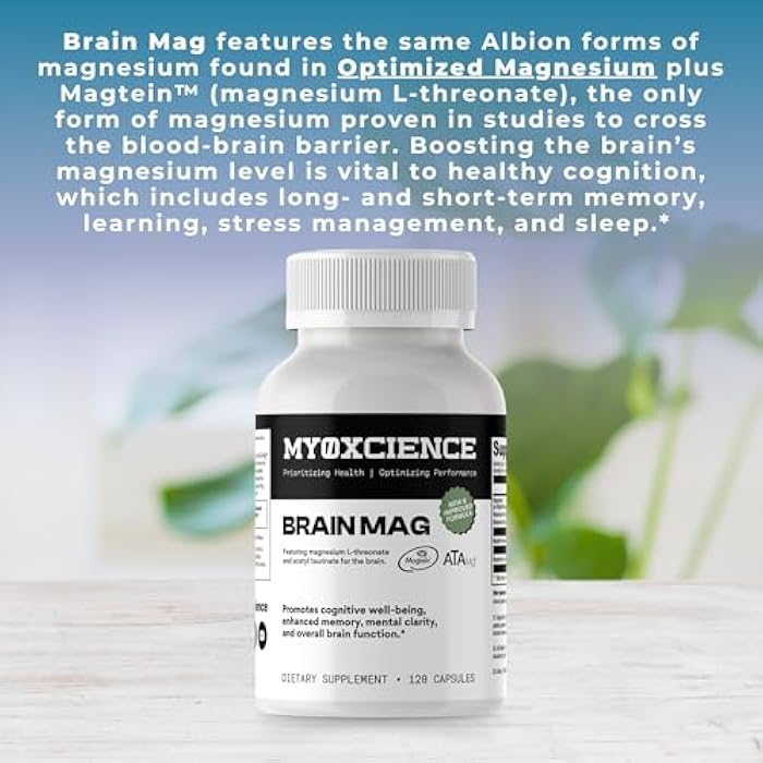 MYOXCIENCE Magnesium L-Threonate + Mag Acetyl-Taurate (ATA Mag) + Mag Glycinate | Promotes Cognitive Well-Being, Enhanced Memory, Mental Clarity and Overall Brain Function | 120 Capsules - Image 4