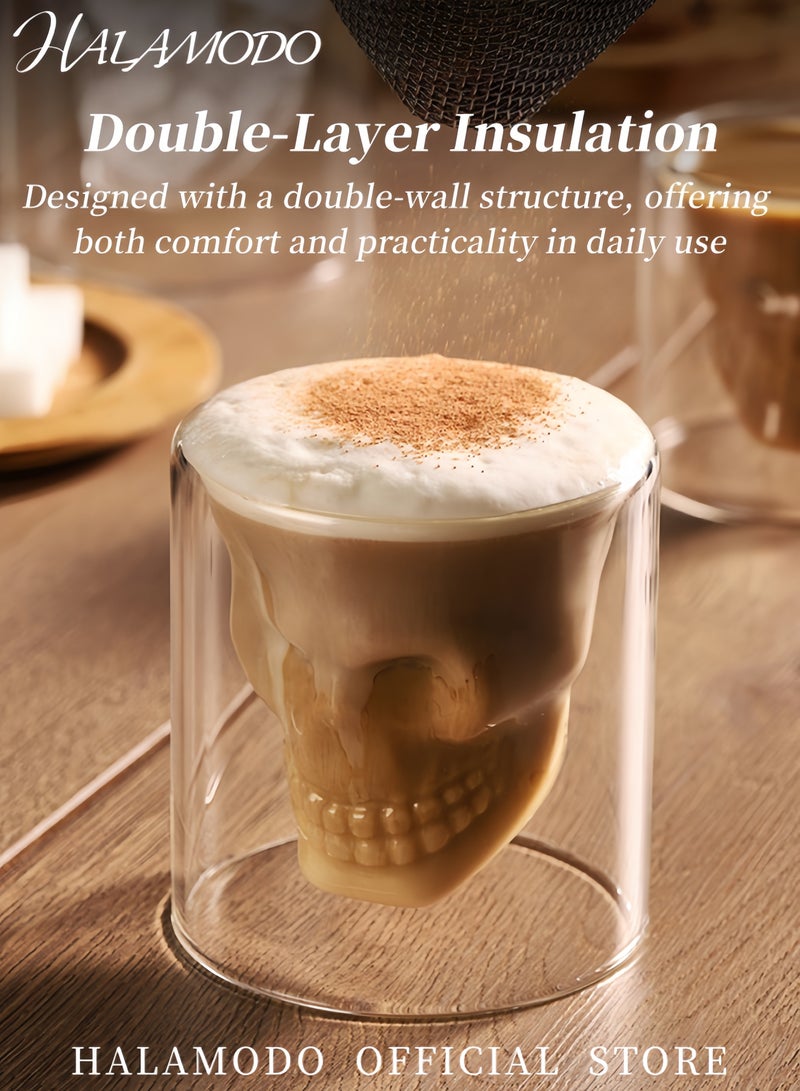 HALAMODO Fancy Crystal Skull Glass Cup Transparent - Image 2