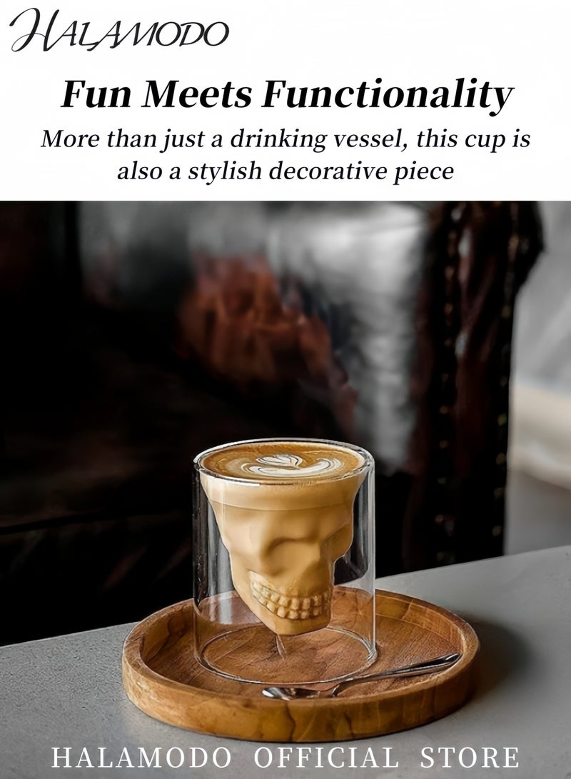 HALAMODO Fancy Crystal Skull Glass Cup Transparent - Image 5