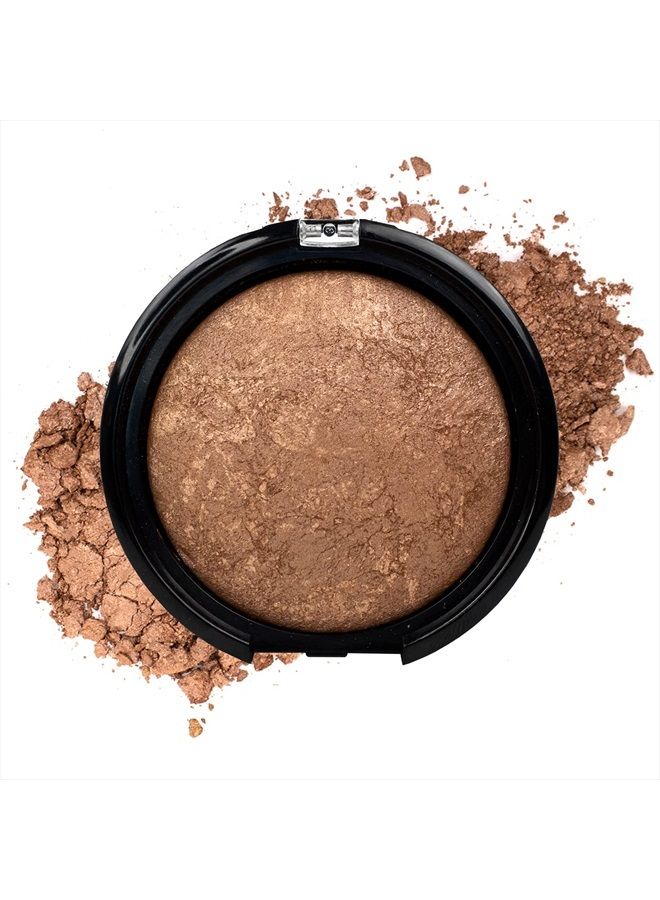 PALLADIO Baked Bronzer, Highly Pigmented and Easy to Blend, Shimmery Bronzed Glow, Use Dry or Wet, Lasts all day long, Provides Rich Tanning Color Finish, Powder Compact, Illuminating Tan - Image 4