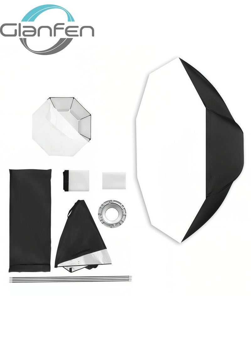 Glanfen Octagonal Softbox, 95cm Quick-Setup Compact Bowens Mount with Light Diffusers, Carrying Bag, Compatible with Most Bowens Mount COB Video Light for Portrait Product Photography - Image 1