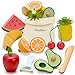 PairPear Wooden Toys Play Food Sets for Kids Kitchen Kids Toy Food Cutting Fruit Set for Toddlers 3 Years Old Pretend Food Play Kitchen Accessories for Girls and Boys - Image 2