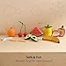 PairPear Wooden Toys Play Food Sets for Kids Kitchen Kids Toy Food Cutting Fruit Set for Toddlers 3 Years Old Pretend Food Play Kitchen Accessories for Girls and Boys - Image 4