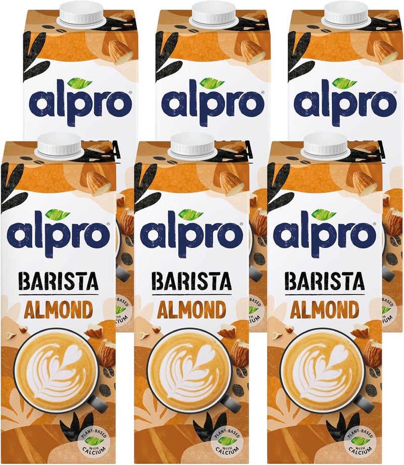 Alpro Barista Almond Drink - 100% Plant-Based, Lactose & Dairy Free - 6x1L - Image 1