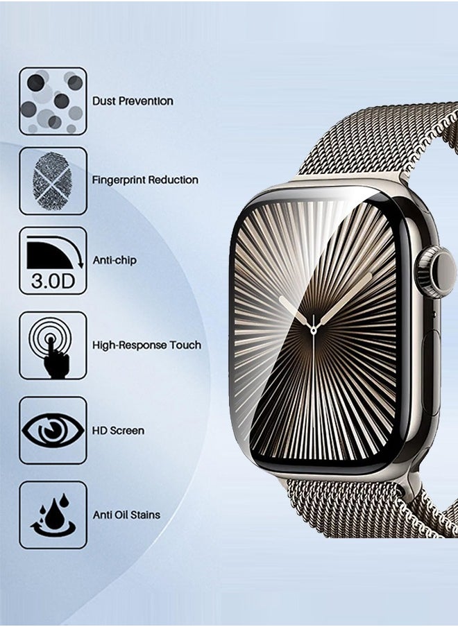 SUNDAREE 3 عبوات من واقي شاشة Apple Watch مقاس 46 مم (iWatch S10) مقاس 46 مم، واقي شاشة ناعم مضاد للخدش ذاتي الشفاء، خالٍ من الفقاعات، حساس للمس  - Image 3