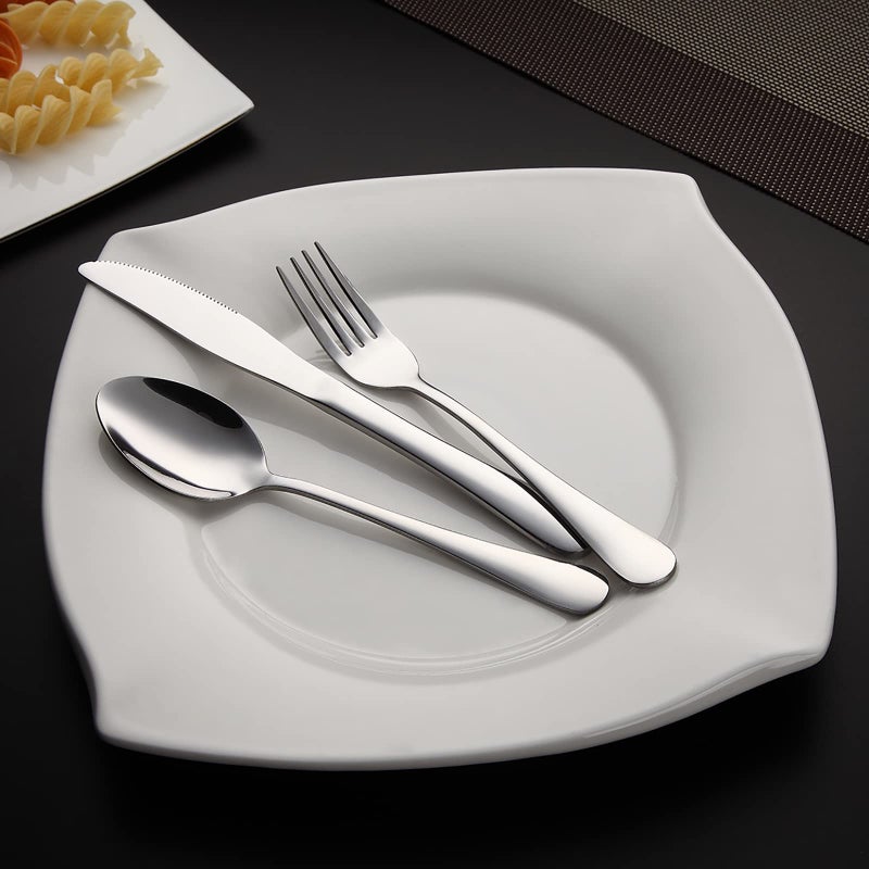 DEVICO Portable Utensils, Travel Camping Cutlery Set, 8-Piece including Knife Fork Spoon Chopsticks Cleaning Brush Straws Portable Case, Stainless Steel Flatware set (Silver) - Image 3