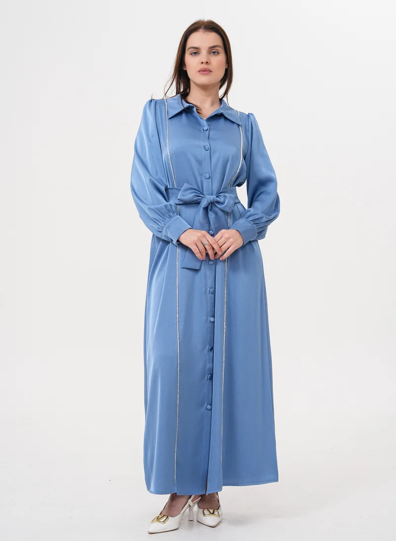 Belted Long Shirt Dress