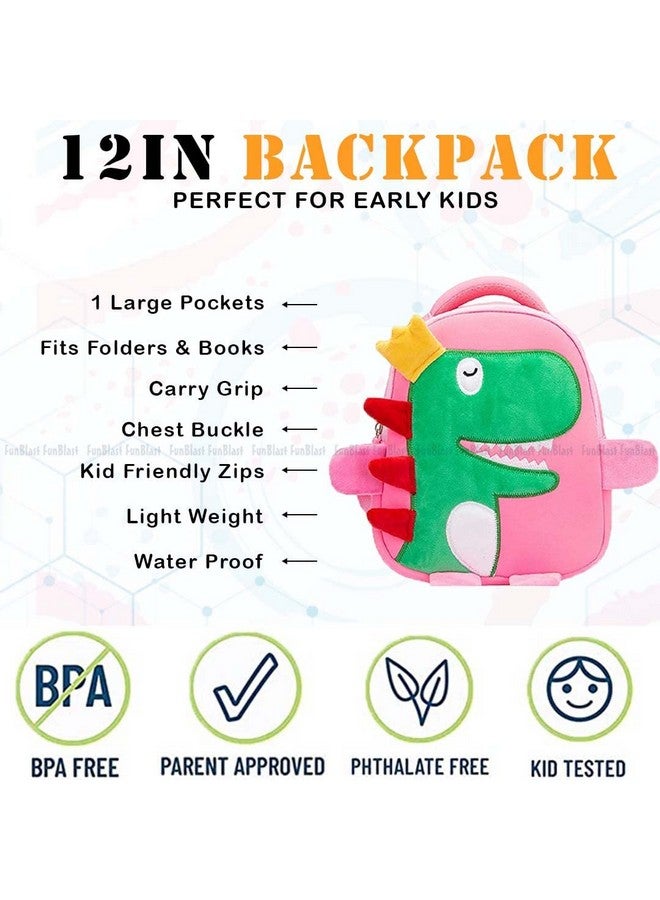 FunBlast Cute Small Size Dinosaur Print Fancy Bag for Kids - Small Size Picnic Bag for Baby,Boys,Girls/Lightweight Travel Mini Backpack for Kids - Multi Color (ONLY FOR 2-5 YEAR OLD) - Image 4