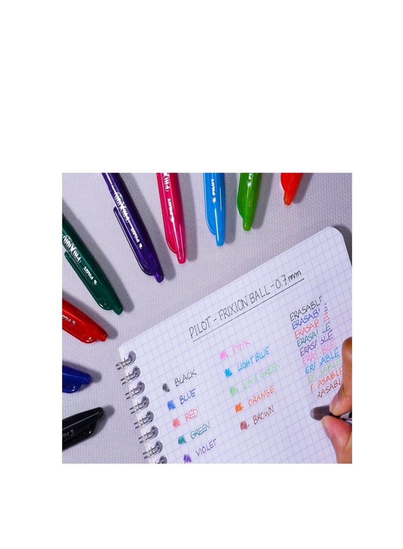 PILOT قلم حبر قابل للمسح 6 قطع 0.7 مم حبر وردي - Image 3