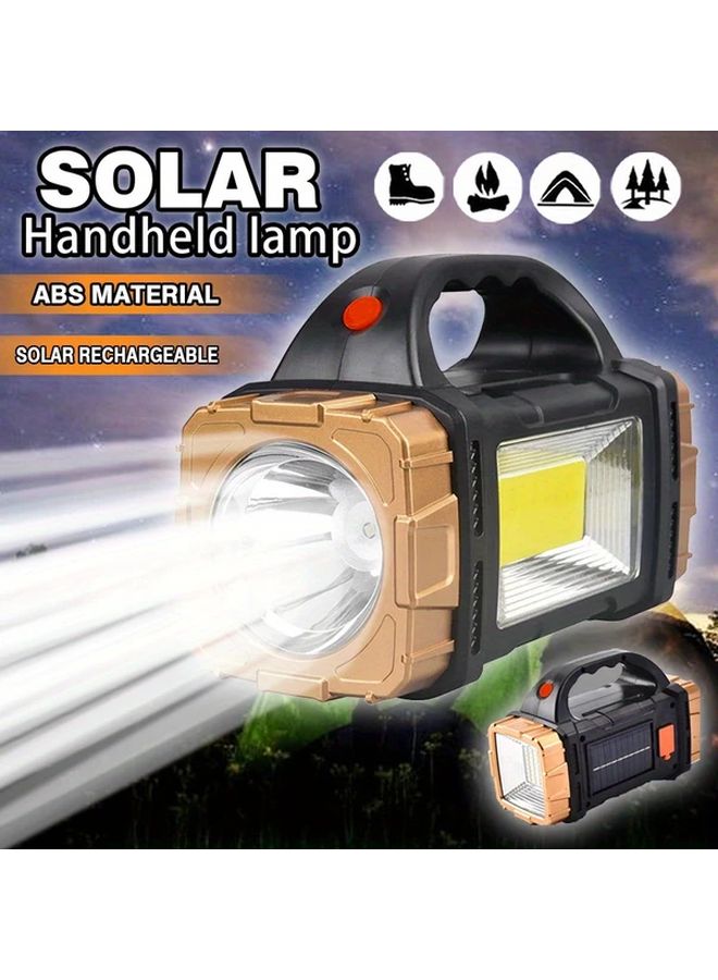 1pc Solar Flashlight USB Rechargeable LED Spotlight Portable COB Camping Lamp - Image 3