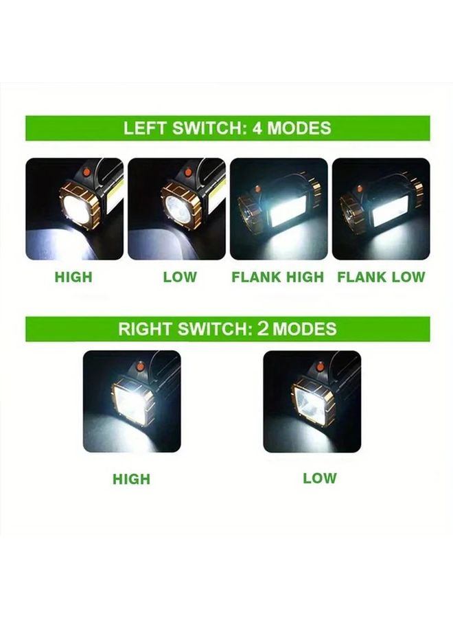 1pc Solar Flashlight USB Rechargeable LED Spotlight Portable COB Camping Lamp - Image 5