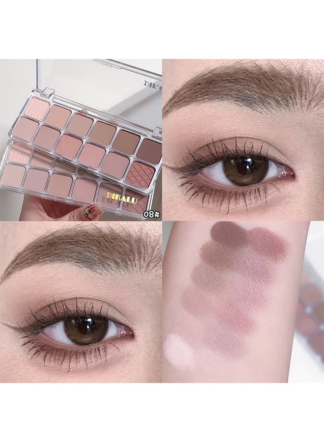 ديكالو 12 لون من ظلال العيون الرمادية والوردية، لوحة مكياج غير لامعة، ظلال عيون عالية الصبغة، ناعمة وسهلة الدمج، علبة مكياج للعين لمسة غير لامعة ناعمة للاستخدام اليومي، نباتية وخالية من التجارب على الحيوانات. - Image 2