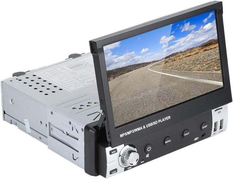 klarako Car Player,7in Single Din Car Player GPS Navigation System Front USB Telescopic Screen Bluetooth HF Radio Stereo AIO(Screen Popup Automatically) - Image 5