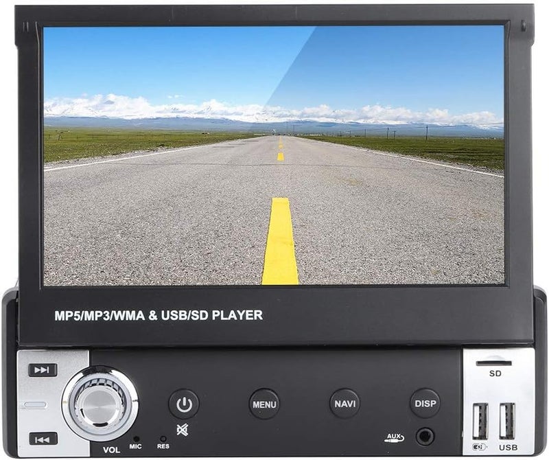 klarako Car Player,7in Single Din Car Player GPS Navigation System Front USB Telescopic Screen Bluetooth HF Radio Stereo AIO(Screen Popup Automatically) - Image 2