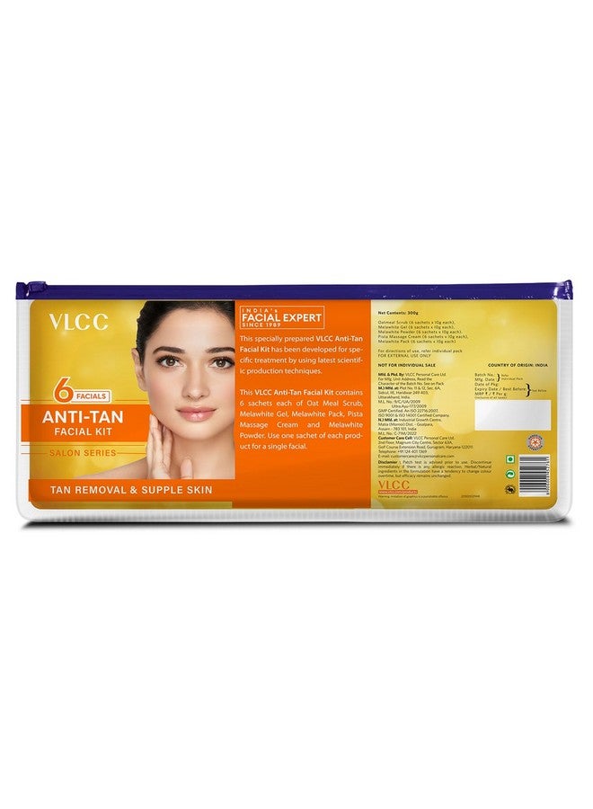 VLCC مجموعة VLCC للعناية بالوجه لمكافحة السمرة (6 جلسات) - 300 جرام - مجموعة العناية بالوجه لمكافحة السمرة في المنزل | تحارب السمرة الناتجة عن الشمس، وتوحيد لون البشرة | تنقي وتضيء لون البشرة للحصول على بشرة متألقة - Image 1