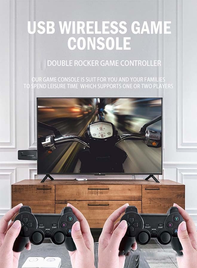 وحدة تحكم ألعاب كلاسيكية، وحدة تحكم ألعاب تلفزيونية بدقة 4K، مزودة بأكثر من 20000 لعبة، مع وحدات تحكم لاسلكية 2.4 جيجا بايت (64 جيجا بايت) - Image 1
