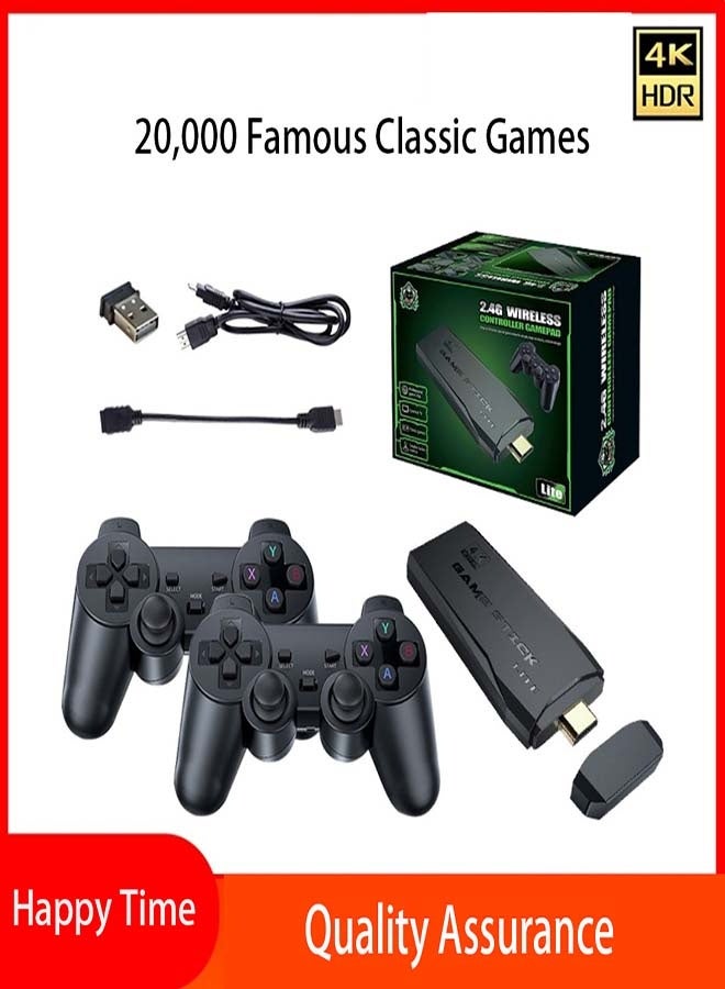 وحدة تحكم ألعاب كلاسيكية، وحدة تحكم ألعاب تلفزيونية بدقة 4K، مزودة بأكثر من 20000 لعبة، مع وحدات تحكم لاسلكية 2.4 جيجا بايت (64 جيجا بايت) - Image 4