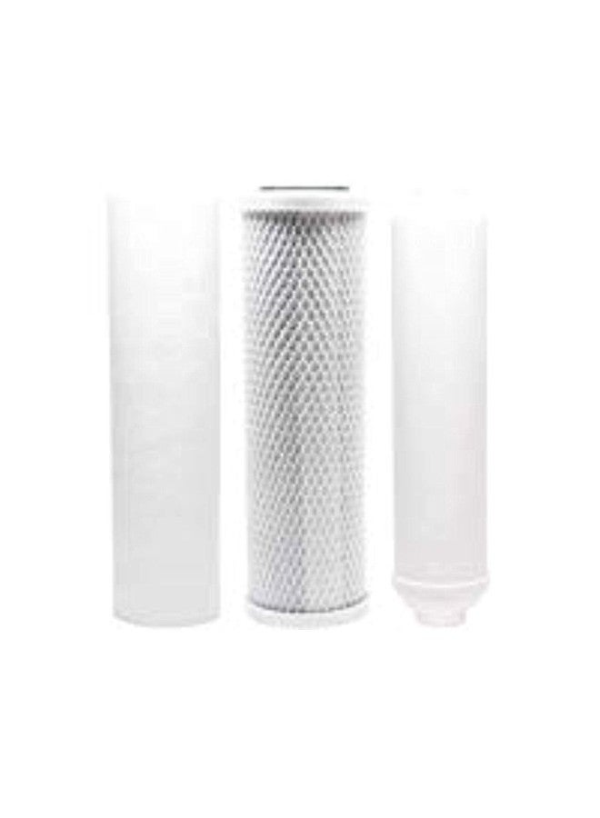 CFS مجموعة فلتر مياه بديلة من CFS - عبوة من 3 قطع تتضمن رواسب البولي بروبيلين وكتلة الكربون وخراطيش مدمجة متوافقة مع طرازات نظام التناضح العكسي Rainsoft 9591 - تزيل الطعم السيئ - أبيض - Image 2