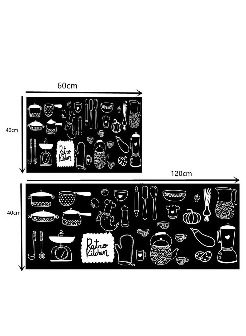 Y&D YumLock Washable Kitchen Rugs and Mats Set of 2 Piece 40x60 + 40x120cm Japanese HMK01001 - Image 3