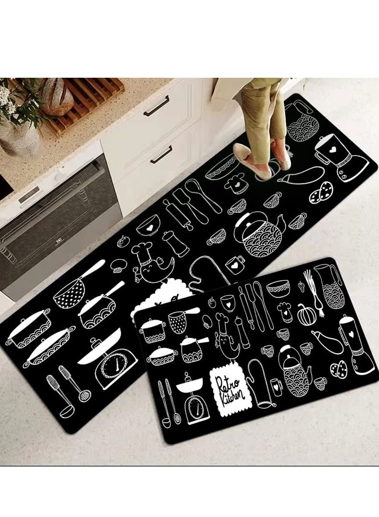 Y&D YumLock Washable Kitchen Rugs and Mats Set of 2 Piece 40x60 + 40x120cm Japanese HMK01001 - Image 4