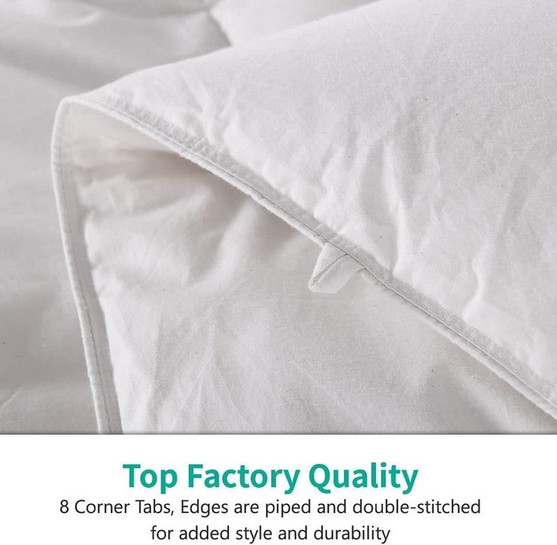 APSMILE Queen Size Down Feather Fibers Comforter, All Seasons Duvet Insert with 100% Organic Cotton, Fluffy Fill-Power Medium Warm Hotel Comforter Insert, (90x90 inches, Ivory White) - Image 5