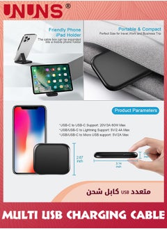 UNUNS OTG Adapter Cable Kit(9-in-1),Multi USB Charging Cable(3-in-1),USB To USB C,USB C To USB C Cable,USB C To Lightning/Micro USB Adapter,USB Nylon Braided Cable For Phones,Laptop,Tablet  - Image 4