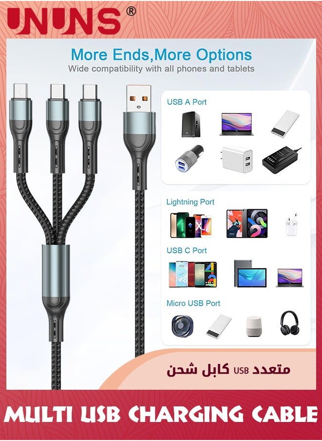 UNUNS OTG Adapter Cable Kit(9-in-1),Multi USB Charging Cable(3-in-1),USB To USB C,USB C To USB C Cable,USB C To Lightning/Micro USB Adapter,USB Nylon Braided Cable For Phones,Laptop,Tablet  - Image 5