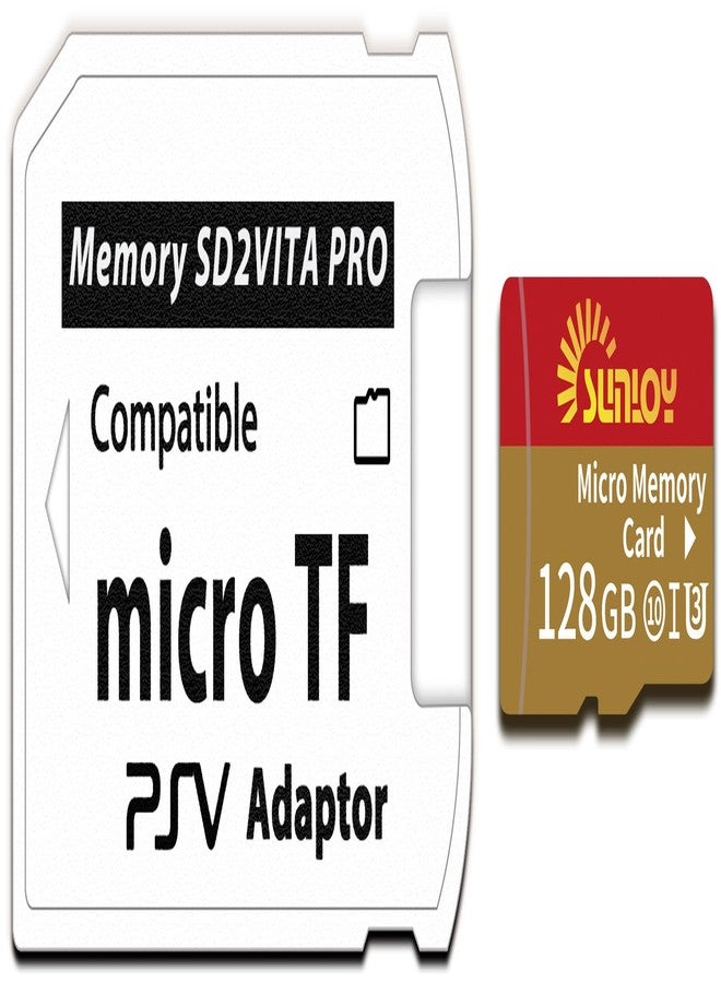 Sunloy SD2Vita 6.0 PS Vita Memory Card Adapter with 128GB Micro SD Card, High Speed microSDXC UHS-I Flash Memory Card with PSVita SD Card Adapter for PSV 1000/2000 PSTV FW 3.60 HENkaku Enso System - Image 2