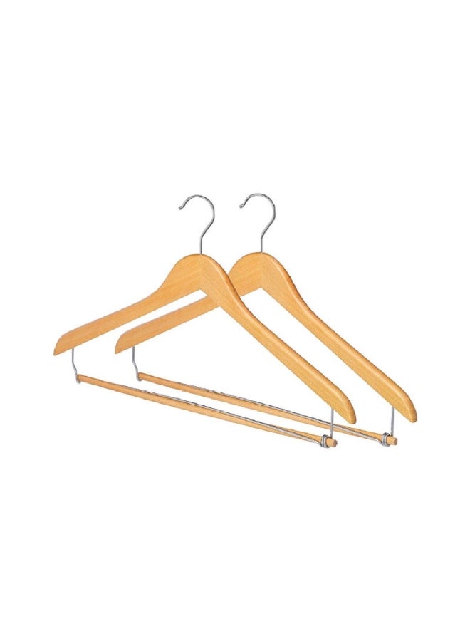 2-Piece Suit Hanger Set with Locking Bar Brown and Silver 44.5 x 26.01 x 1.19 cm 6026-309-LB