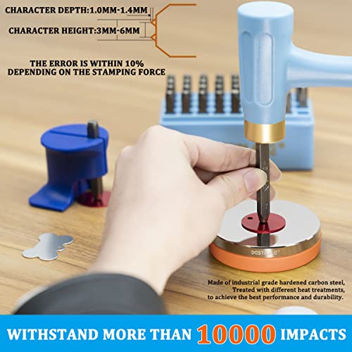 BESTNULE Metal Stamping Kit, Number and Letter Stamp Set (A-Z, 0-9 and &, Love Symbol), Industrial Grade Hardened Carbon Steel, Perfect for Imprinting Metal, Wood, Plastic, Leather (1/4", 6MM) - Image 5
