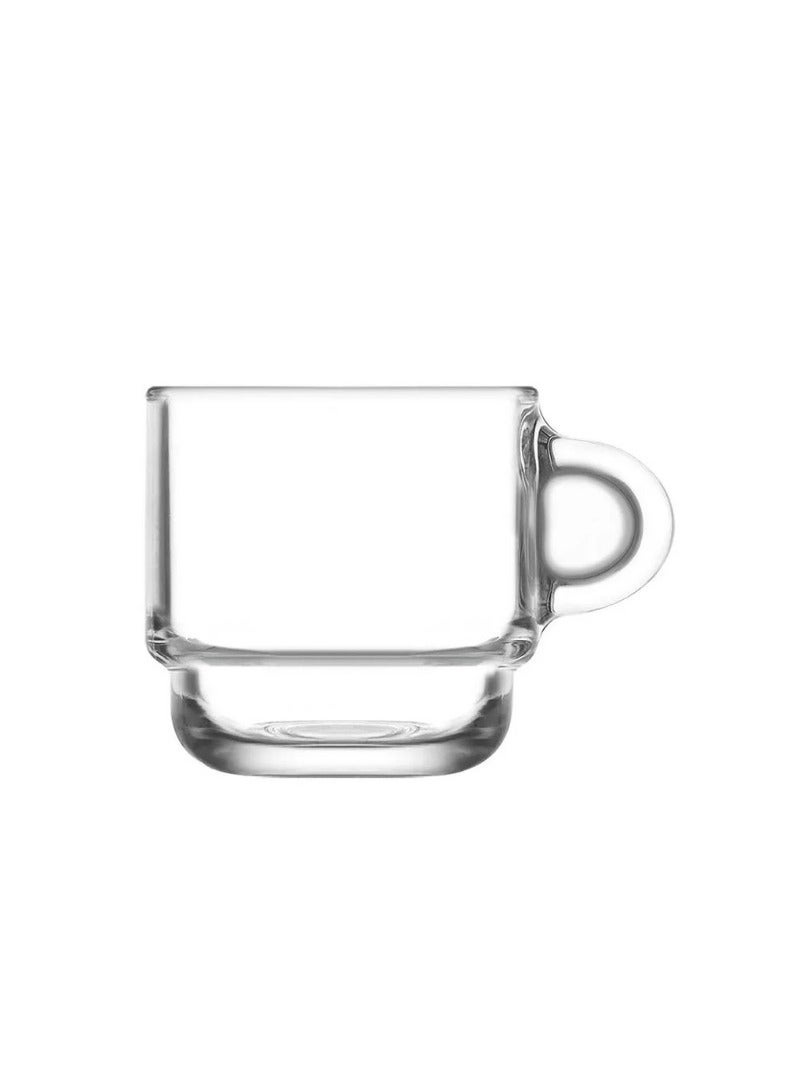 LAV 6 Pieces Cozy Coffee Mug Set 91 Ml - Clear - Image 1