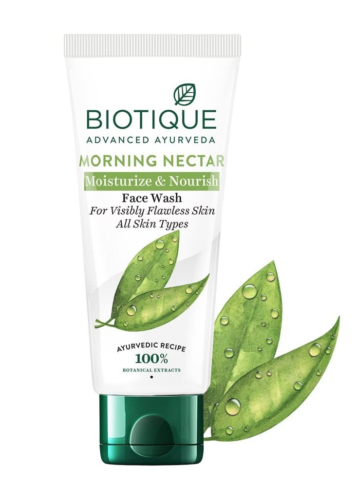 Biotique Morning Nectar Face Wash Moisturizing Nourishing Flawless Skin Wild Turmeric Neem All Skin Types 150ml - Image 2