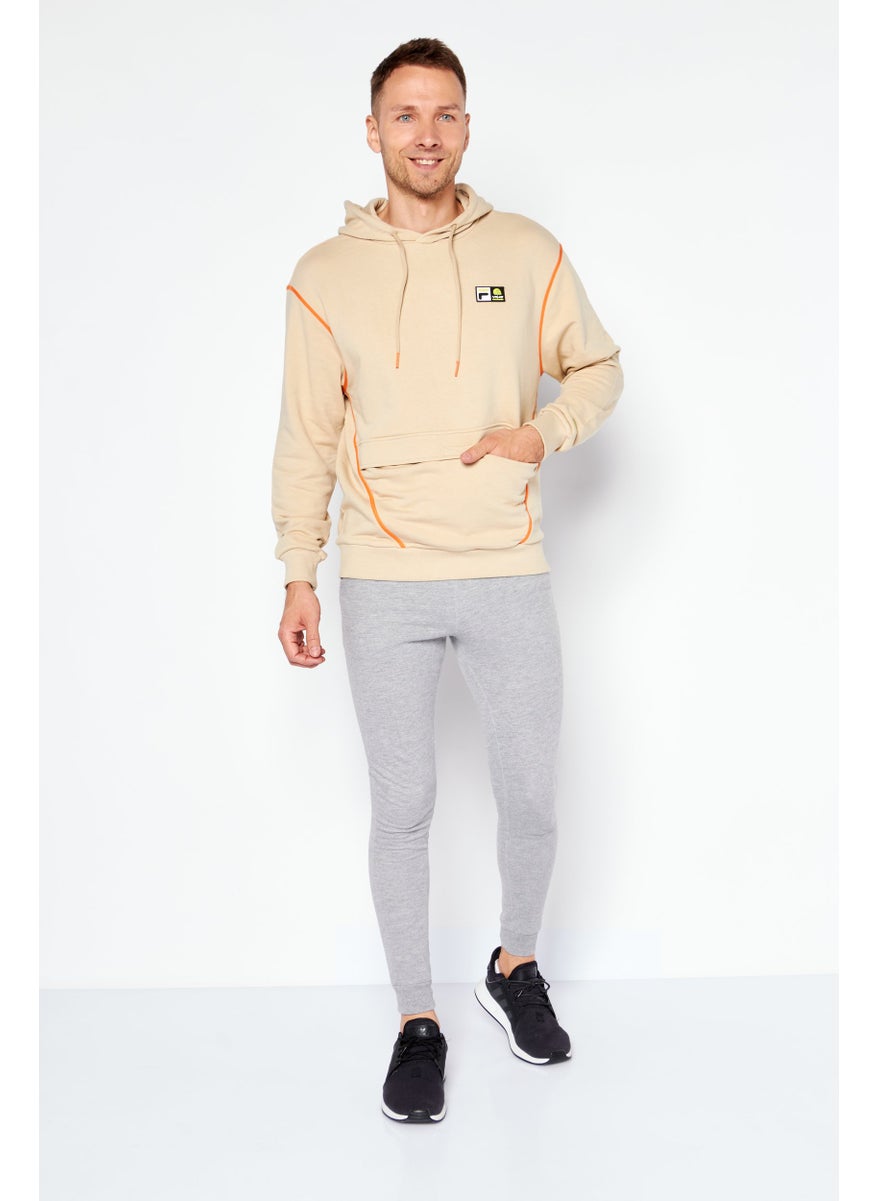 FILA Men Oversized Brand Logo Hoodies, Tan  - Image 2