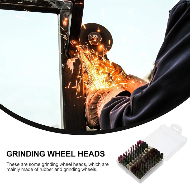 100pcs Small Abrasive Polishing Grinding Heads Set, Mixed Grinding Wheel Mounted Points for Rotary Tools, Deburring and Carving Electric Polishing Accessories Kit for Industrial - Image 5