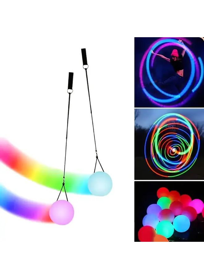 2 Pcs LED Rotating Luminous Balls Gradient Color Changing Battery Powered For Christmas Party Decor - Image 5
