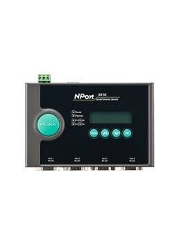 MOXA MOXA NPort 5410 w/Adapter - 4 Ports RS-232 Serial Device Server, 10/100 Ethernet, DB9 Male 
