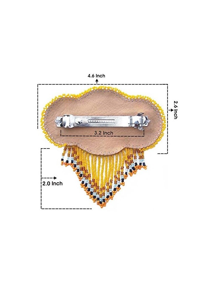 La vivia - Handmade Beaded hair Clip/Barrette.Seed Beaded Native American Style Beaded Hair Barrette for Women.Suitable for Different Occasions & Gifting. - Image 1