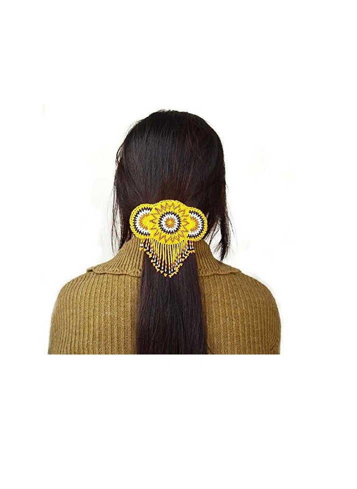 La vivia - Handmade Beaded hair Clip/Barrette.Seed Beaded Native American Style Beaded Hair Barrette for Women.Suitable for Different Occasions & Gifting. - Image 1