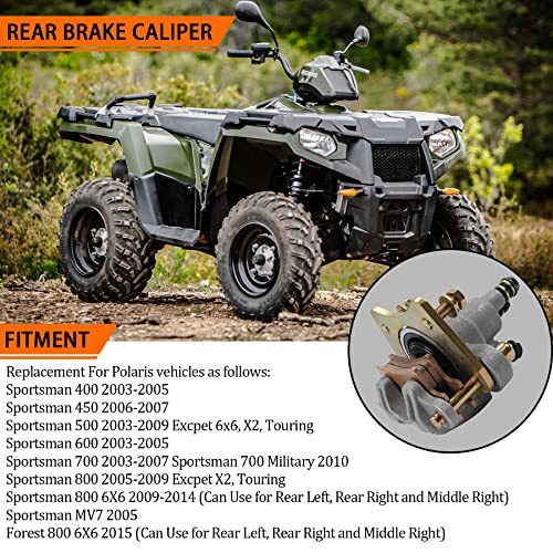 JDMSPEED New Rear Brake Caliper Replacement For Polaris Sportsman 400 450 500 600 700 800 With Pads - Image 3