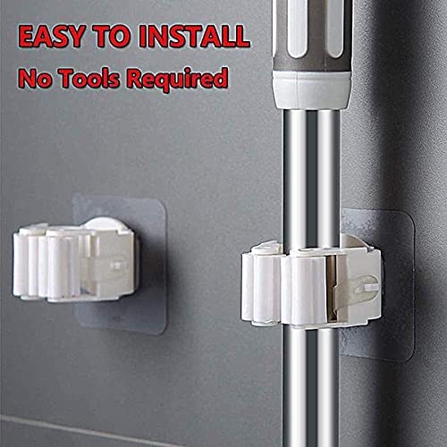 AG E-Com AG ECom Mop and Broom Holder Wall Mounted Magic Sticker Series Self Adhesive Broom Organizer Multipurpose Tools Pack of 4 - Image 4