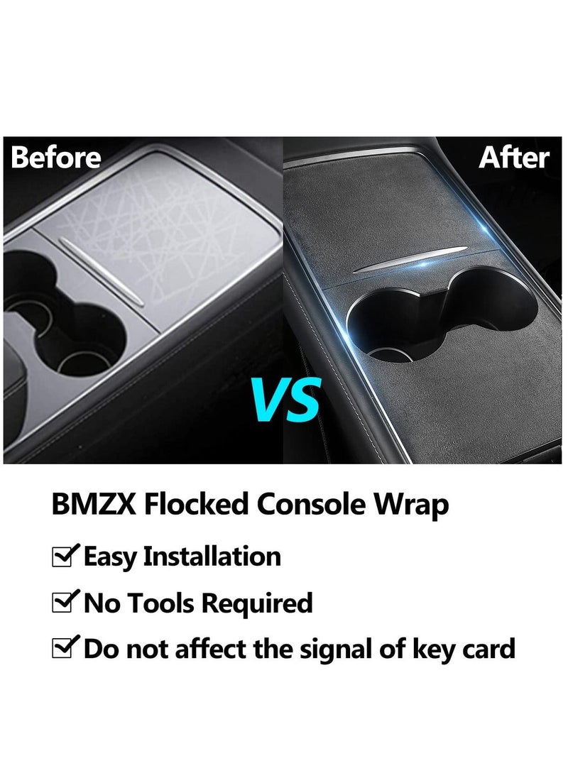 Y&D Center Console Wrap Kit for Tesla Model 3 / Y 2021 Matte Black Cover Interior Trim Accessories  - Image 2
