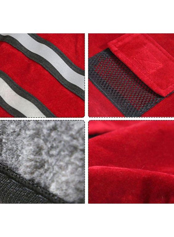 OUTAD Winter Coat With Reflective Belt Red/Black/White L - Image 2