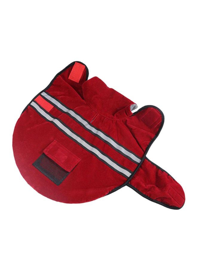 OUTAD Winter Coat With Reflective Belt Red/Black/White L - Image 1