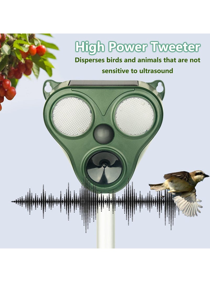 SYOSI Solar Powered Animal Repellent Ultrasonic Repeller USB Charge Effectively Repels Dog Cat Deer Rabbit Squirrel Bird Farm Garden Yard - Image 3